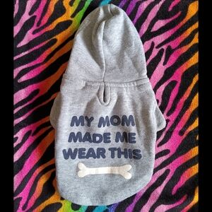 💙*4/$15* Dog Hoodie XS Shirt Gray Extra Small Cute Sweatshirt Bone Pet